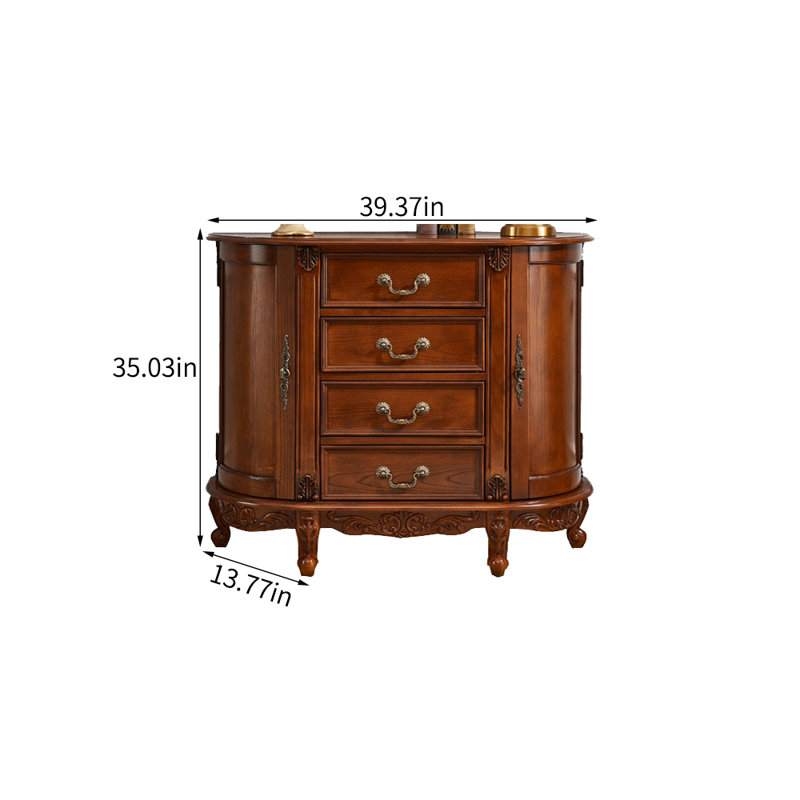 Armoire d'appoint en bois massif Simple Simple, Brun, H 35,03 po x l 39,37 po x P 13,77 po