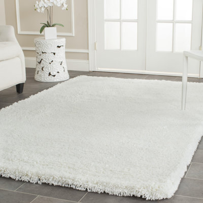 Delane Handmade Tufted Acrylic White Area Rug