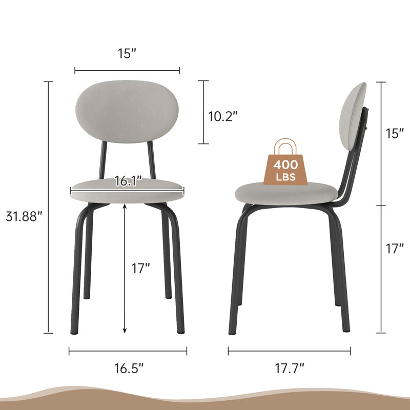 Stackable Dining Chairs Set of 4, Stackable Waiting Room Chairs, Beige