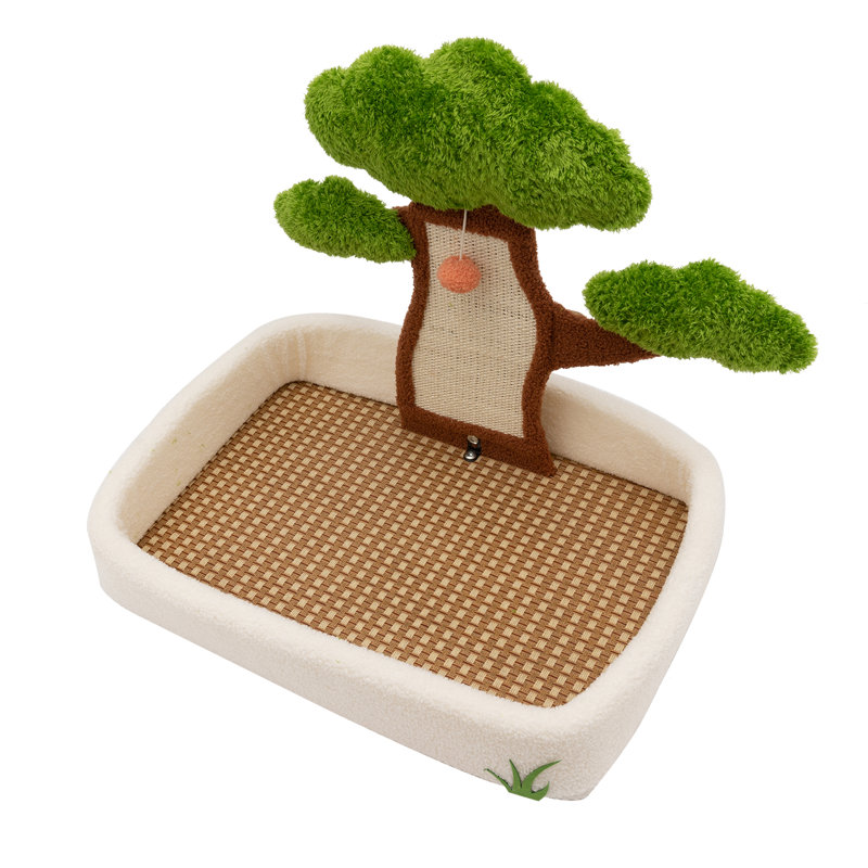 Daymein Velvet Bolster Pet Bed