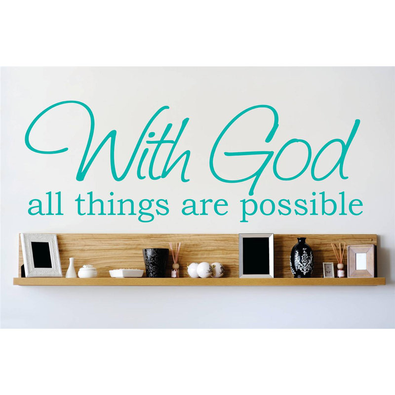 Religious & Spiritual Wall Decal, 6" H x 20" W x 0.16" D, Teal