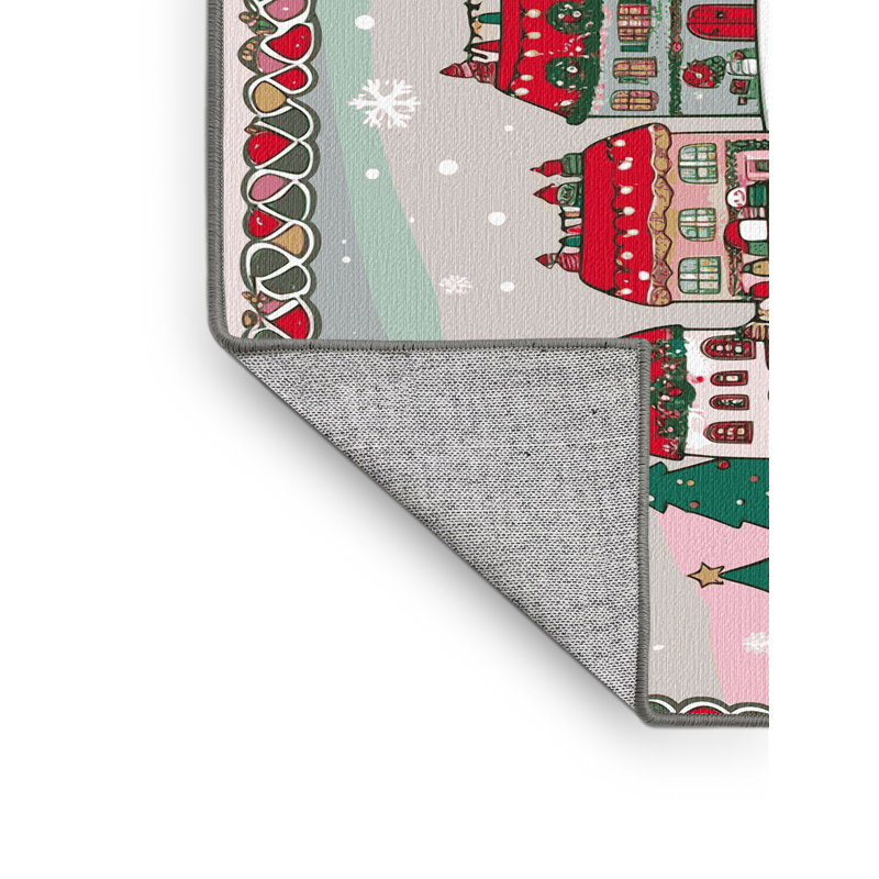 Tapis de vacances d'hiver de Noël lavable The Holiday Aisle®, Tapis de couloir 2 pi x 4 pi