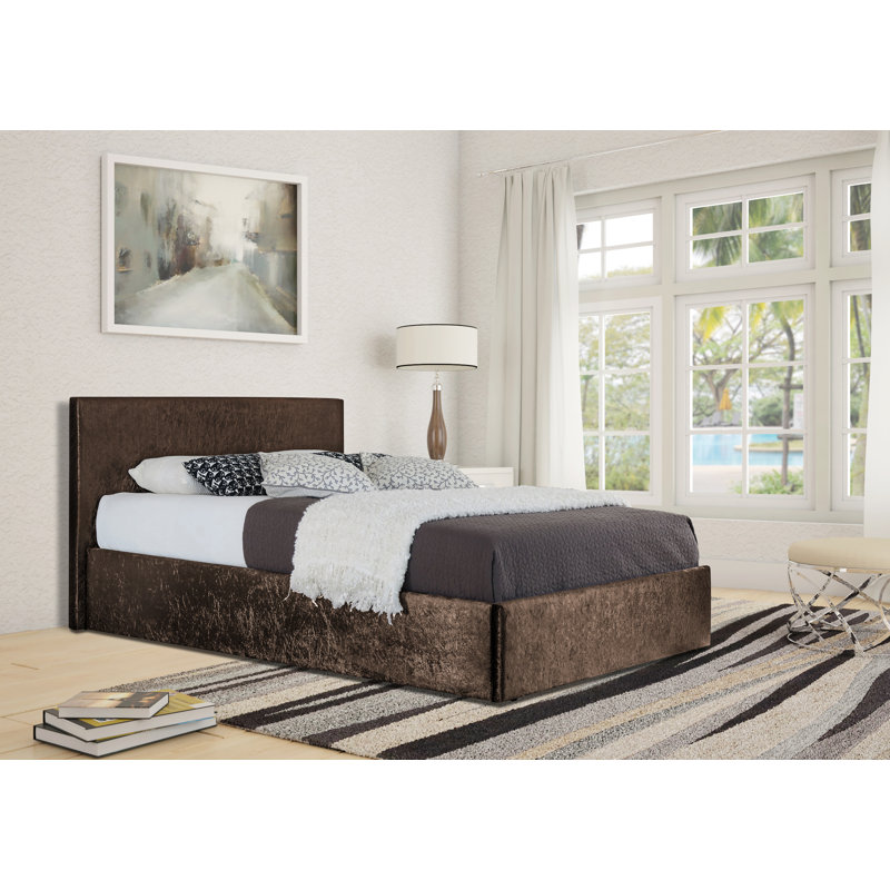 Dodson Upholstered Ottoman Storage Bed, Single (3'), Brown