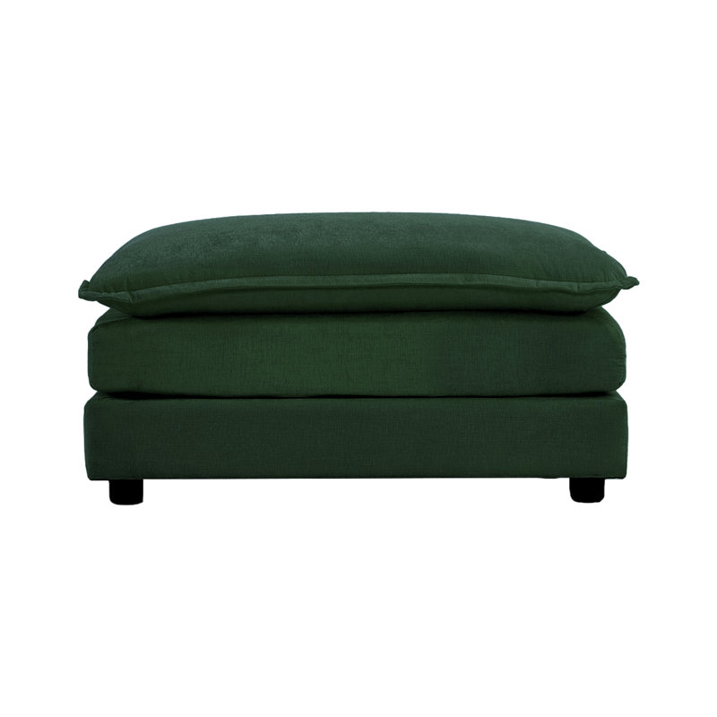 Repose-pieds rembourré Farsad, Vert, H 19 po x l 35 po x P 22,4 po