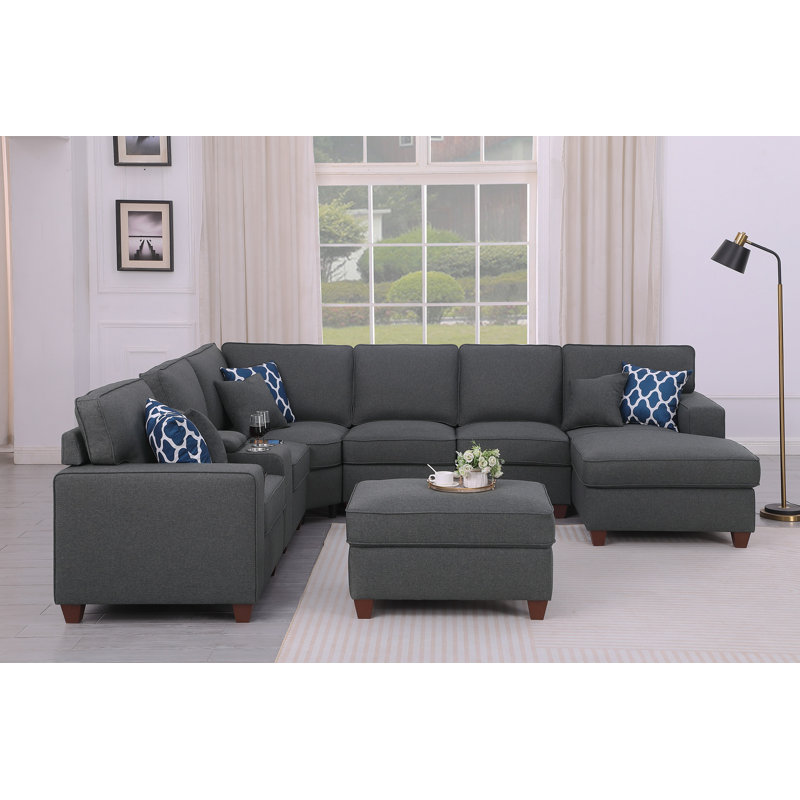 Canapé modulaire avec repose-pieds 8 pièces Tina