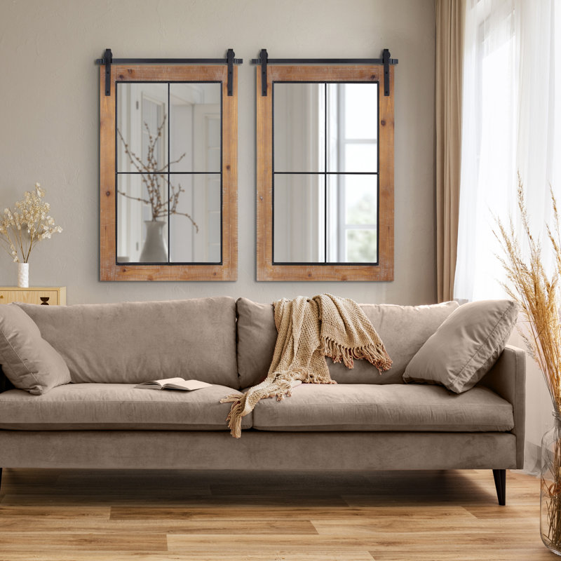 Miroir décoratif Enora, Brun rustique, 37 po x 22 po