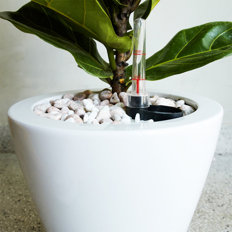 Ensemble de 2 pots à fleurs avec réservoir, Blanc