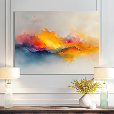 «Dream Yellow Blue Coastal Waves Turbulence II», reproduction d'art mural en métal