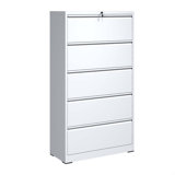 5 Drawer Metal Lateral File Cabinet, Filing Cabinet With Lock, Lockable File Cabinet, Locking Metal File Cabinet For Legal/Letter/A4/F4 Size