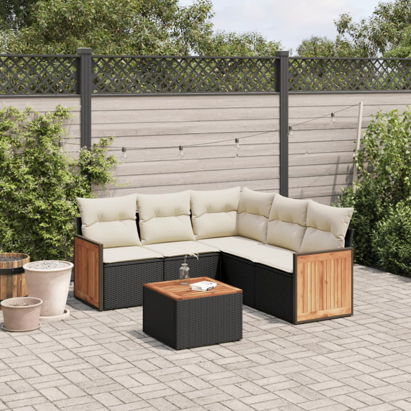Vidaxl Garden Sofa Set Black, Cream White