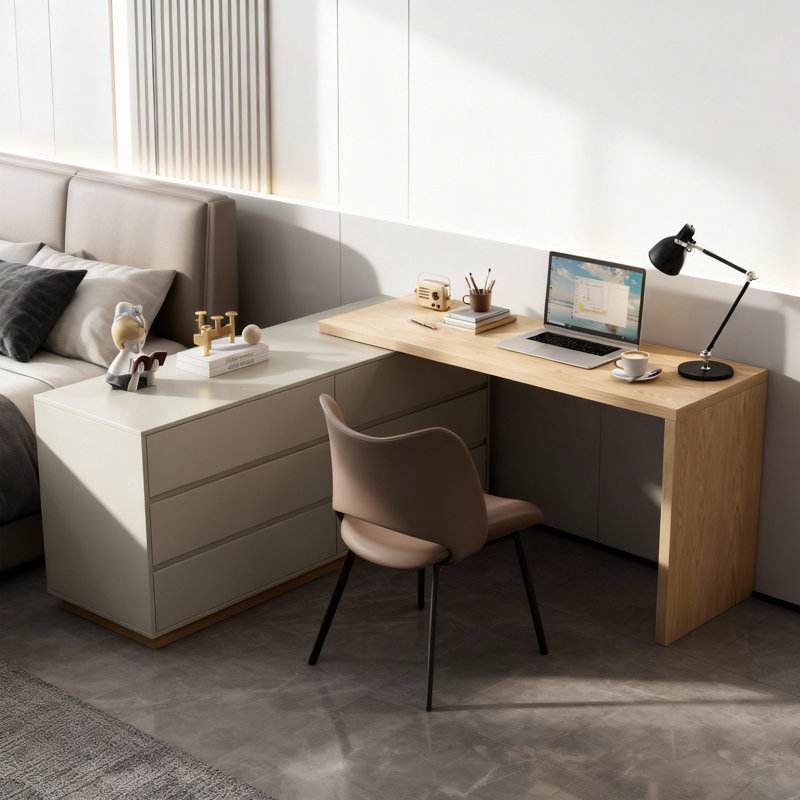 Foldable L-Shaped Computer Desk