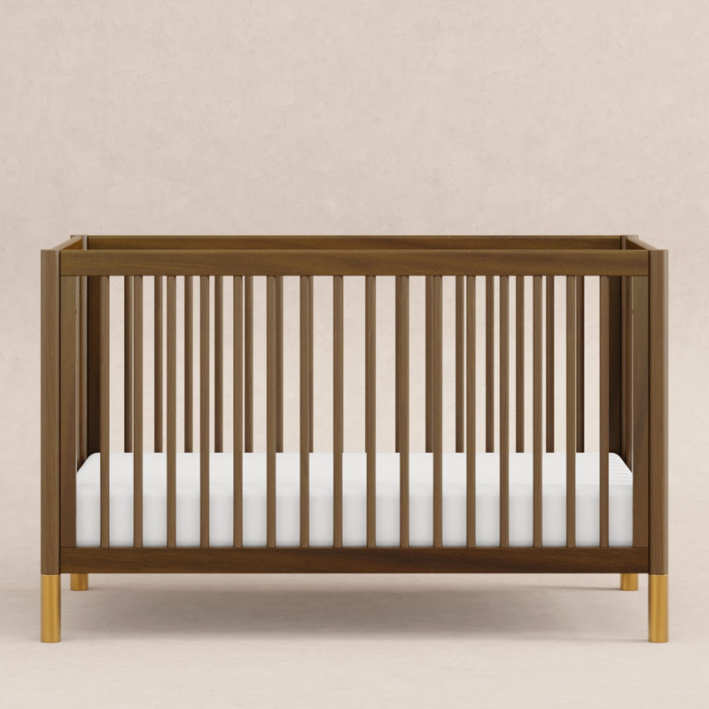 Gelato 4-in-1 Convertible Crib, Natural Walnut/Gold