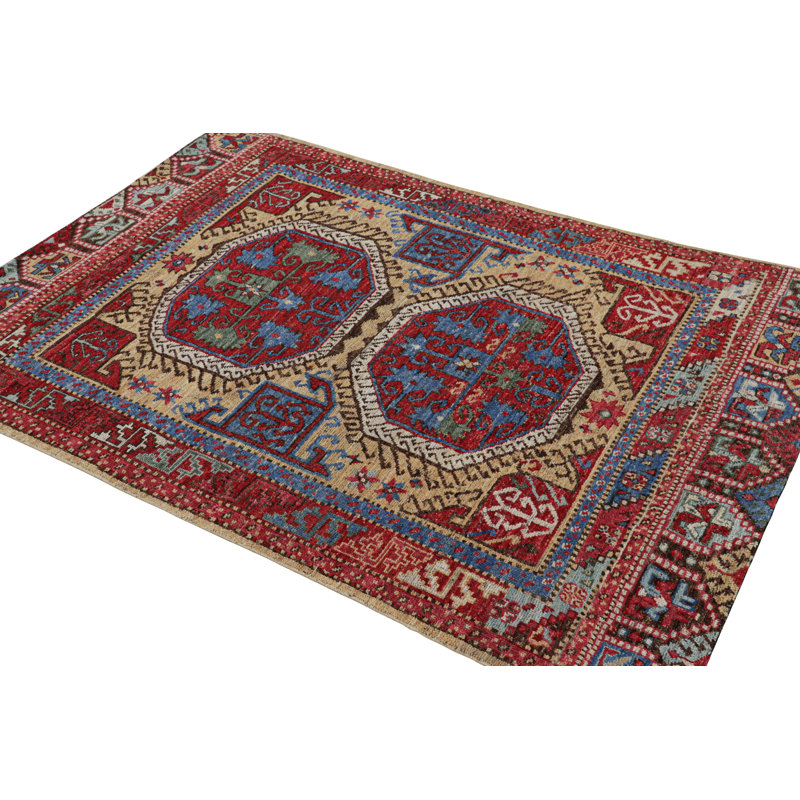 Rug & Kilim’S Turkish Style Rug In Red With Large-Scale Geometric Medallions, Rectangle 9' x 12'