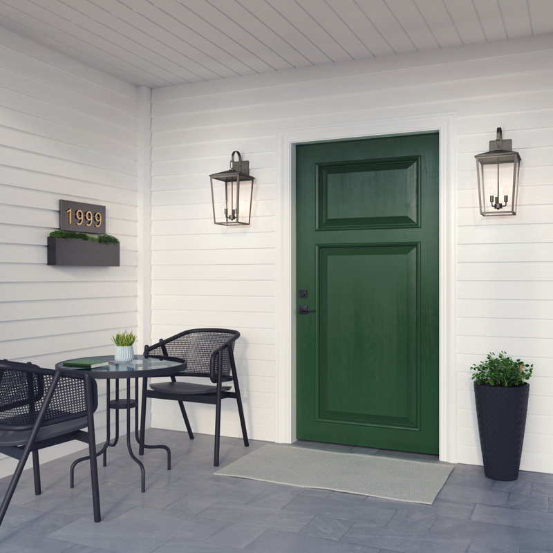 Messerly 3 Light 24" Tall Outdoor Wall Sconce, Bronze