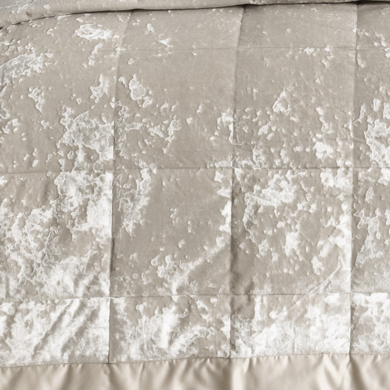 Crushed Velvet Bedspread, Natural