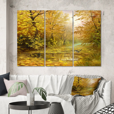 «Beautiful Yellow Yellow Landscape - Country», reproduction d'art sur toile