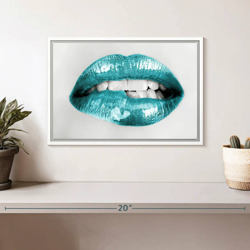 Bouche à lèvres, Cadre flottant blanc, 13 po x 9 po