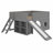 Low Profile Loft Bed Featuring A Slide And Shelves-1350192709