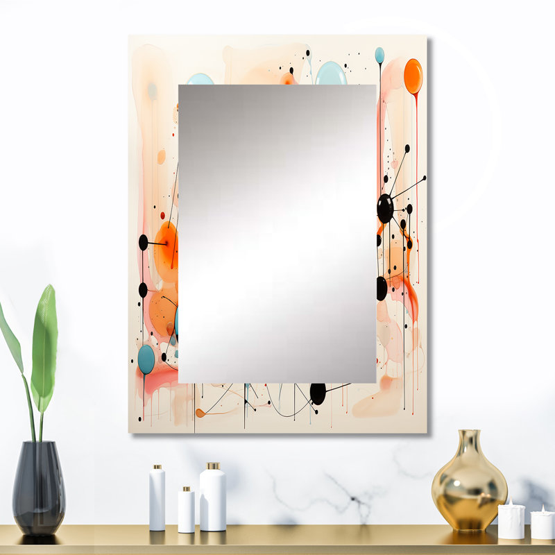 Colorful Mid Century Abstract Atomic I - Midcentury Modern Unique Wall Mirror, Mid-Century Modern Mirror, Printed Metal Art