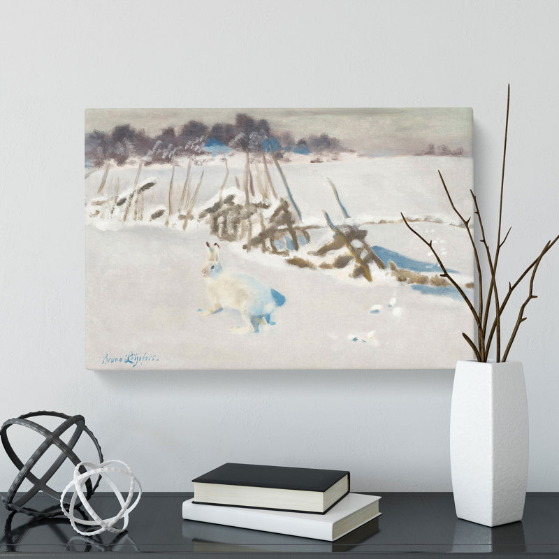 White Hare Vol.2 by Bruno Liljefors - Wrapped Canvas, 50cm H x 76cm W x 3cm D