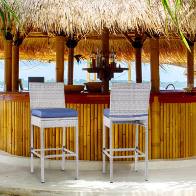 Outdoor 30" Patio Bar Stool with Cushion