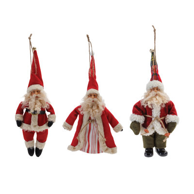 Ornement de personnage de père Noël rétro (ensemble de 6)