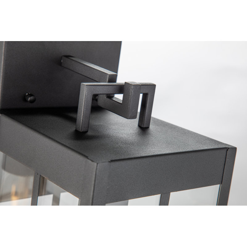 Appliques murales d'extérieur Amara 13 po en verre transparent mat noir Amara