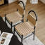 Chaise d'appoint à dossier solide noir et beige (ensemble de 2)-130473847
