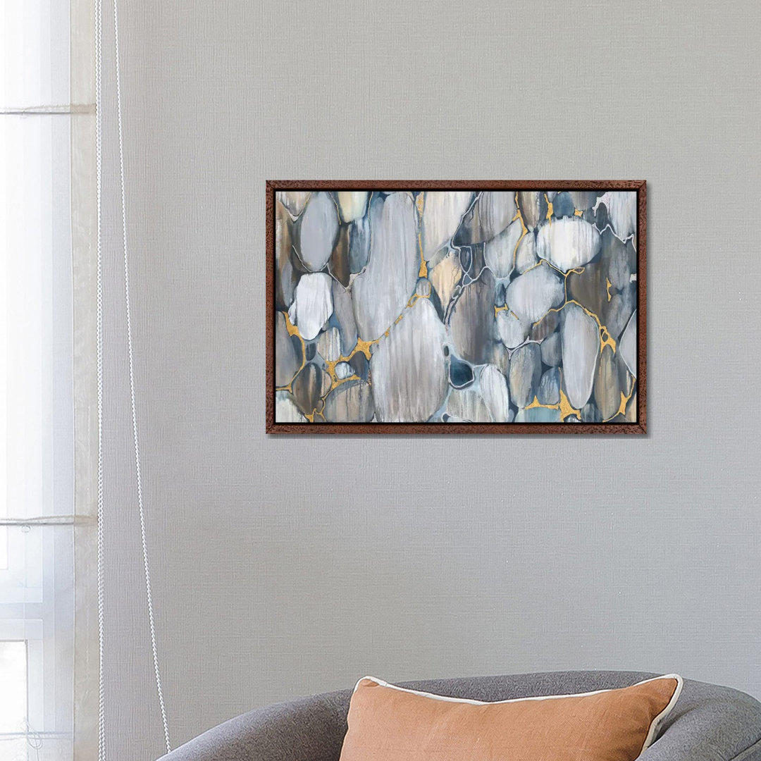 River Rocks von Liz Jardine - Floater Frame Gallery-Wrapped Canvas Giclée auf Leinwand