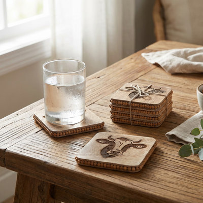 Ensemble de 4 sous-verres taureaux