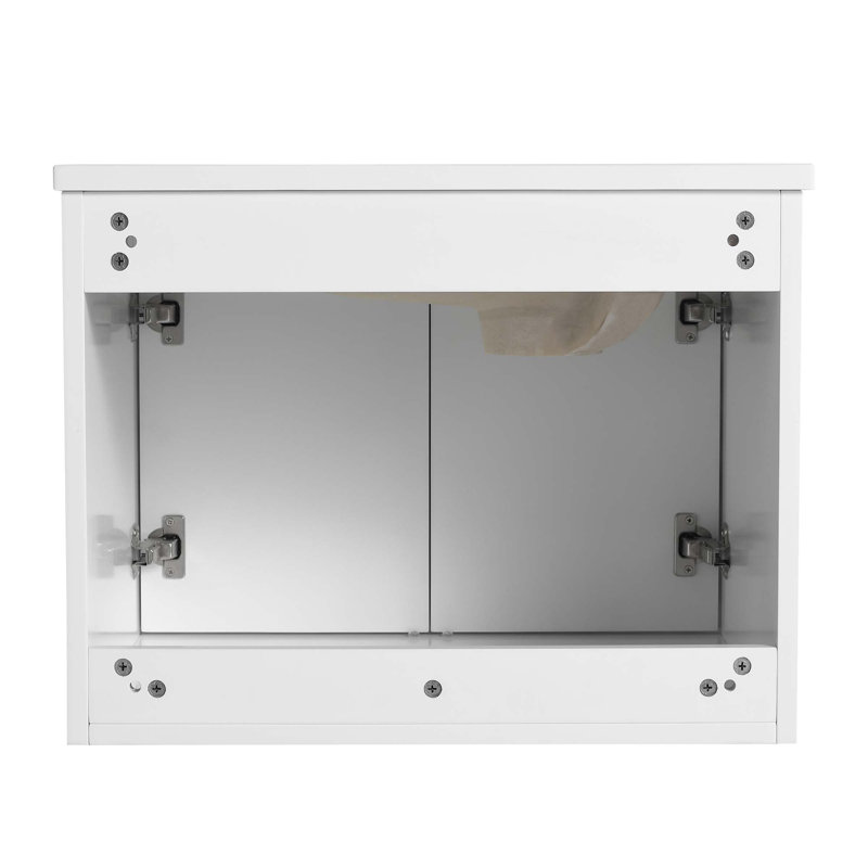 Meuble-lavabo à fermeture en douceur pour petite salle de bain