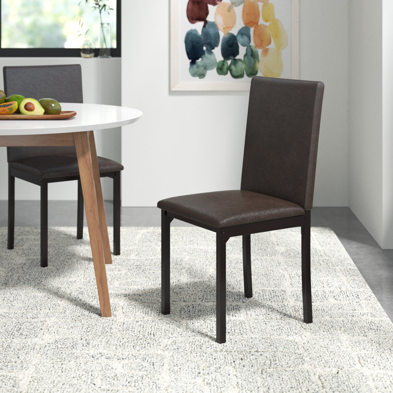 Chaise d'appoint rembourrée Aloke Mizell, Marron foncé