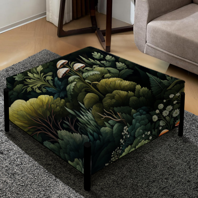 Forest Woods Moody Patterns - Botanical Large Square Ottoman