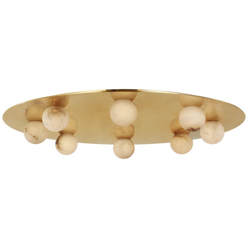 Pertica 8 - Light LED Flush Mount, Mirrored Antique Brass
