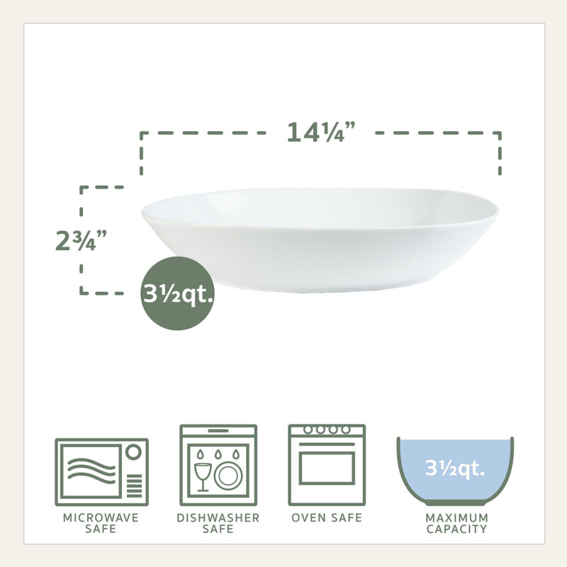 Max Serve Bowl And Rectangular Handled Platter Set, Set Of 2