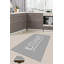 Tapis gris / blanc en polyester tissé à la machine-1006082073