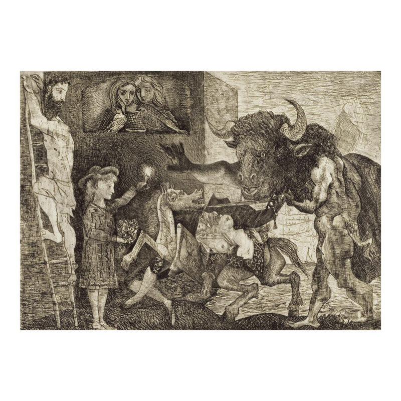 Minotauresthy par Pablo Picasso - Estampe numérique, H 16 po x l 20 po