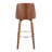 Gianna Mid-Century Modern Fixed-Height Barstool With Swivel In Walnut Wood And White Faux Leather With Round Chrome Metal Footrest By Lumisource - Set Of 2-129402603-129402601