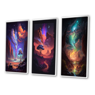 «Fantasy Desert Dunes Landscape», 3 pièces sur toile