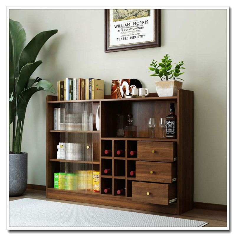 Armoire à vin avec portes coulissantes en verre