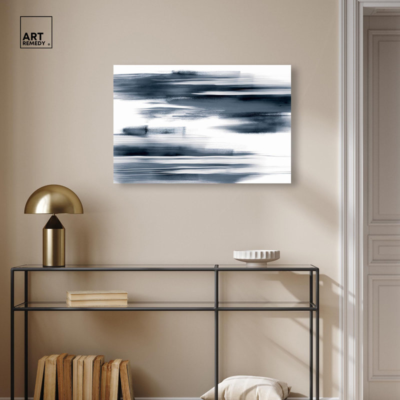 «Blue Mirage II», art mural bleu par , Toile tendue, H 20 po x l 30 po