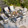7 Piece Outdoor Dining Table Set With 2 Swivel Rocker Chair And Cushions