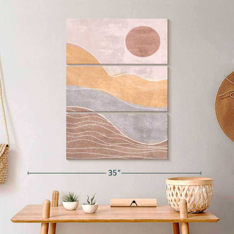 «Contemporary Boho Sunset», reproduction sur toile, H 20 po x l 32 po x P 1,25 po