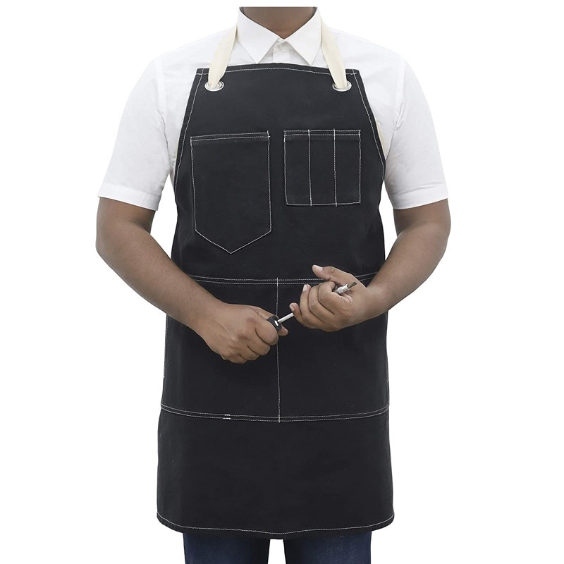 Solid Colour Cotton Apron Sets, Charcoal