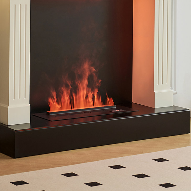 Meuble télé avec cheminée French French Mist, Noir/crème