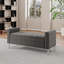 Square Arm Tufted Top Storage Bench With Pewter Nailhead Trim for Bedroom Entryway - Charcoal Grey