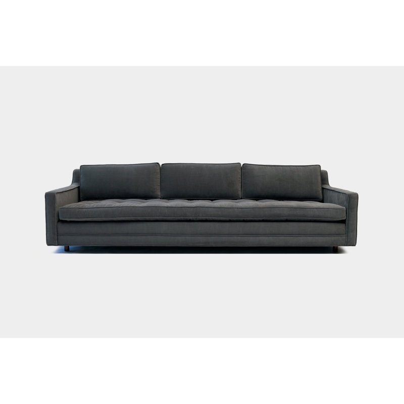 Upholstered 94'' Sofa, Aged Velvet Flannel