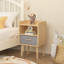 Table de chevet polyvalente à 2 niveaux avec tiroir escamotable et fabrication en bois robuste pour la chambre à coucher et le salon
