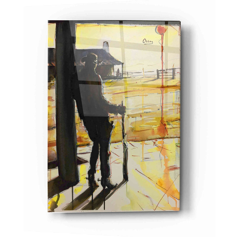 «Showdown» par Oscar Alvarez Pardo, art mural en verre acrylique, H 16 po x l 12 po x P 0,12 po