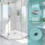36 po de profondeur x 36 po de largeur, nouvelle base de douche biseautée, blanc